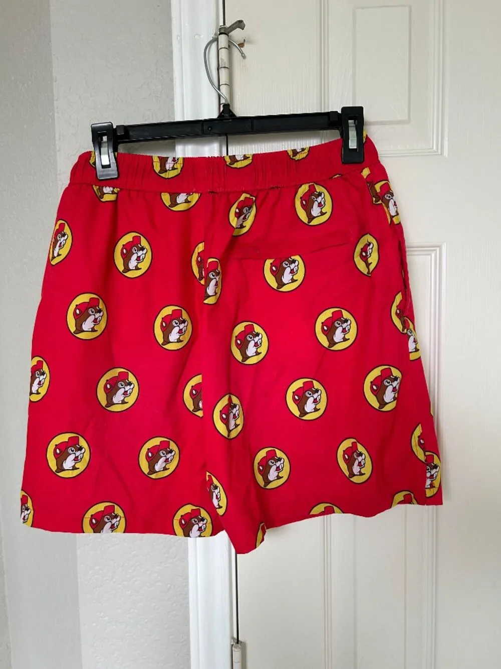 Buc-ee's (Beaver) Logo Men's Swim Trunk - Red - Size Medium